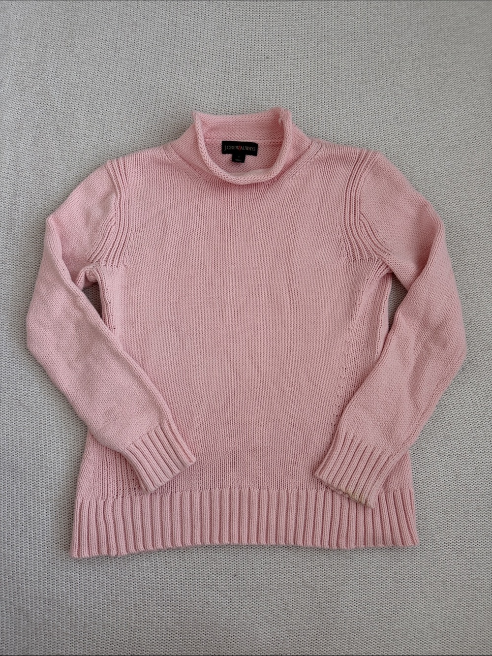 J Crew Always Cotton Roll Neck Sweater Pink Size Small